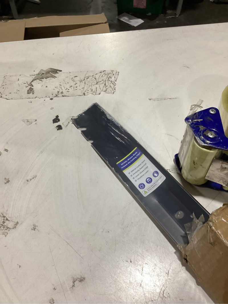 Condition photo showing As Is for gicool 1 pack 22" mulching mower blade for toro recycler & troy-bilt, replaces oem 131-4547-03, 108-9764-03, 131-4546-03, 104-8697-03, fits toro models 20016 20017 20332 20071 20330c 20065