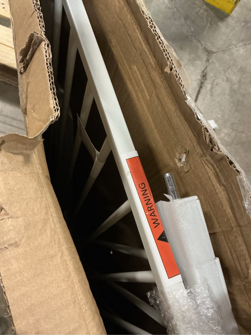 Condition photo showing Good Condition for 29-43" baby gate for stairs, 30" tall stair gate indoor, baby gates pressure mounted with auto-close/hold-open and anti-trip pedal, safety dog gate for stairs doorways, white white 29-43"*30"h