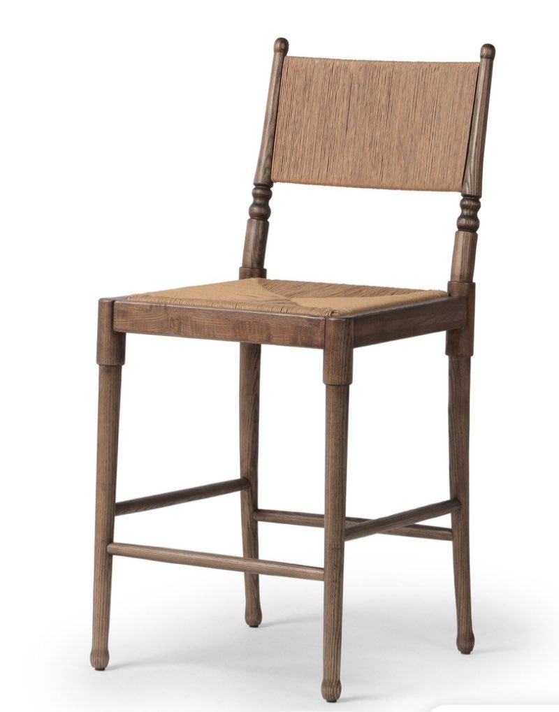 amber lewis x four hands fayth counter stool - antique walnut
