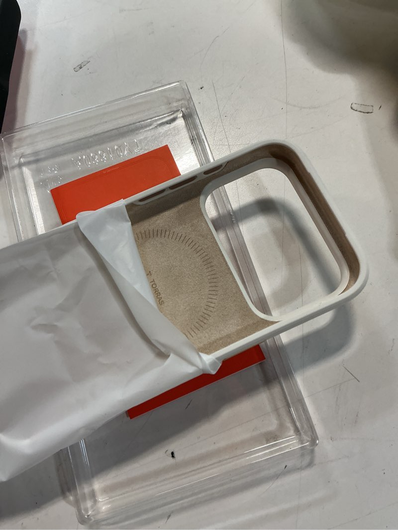 Condition photo showing New/Like New for torras q3 silicone 360 spin for iphone 17 pro case with stand, fit for magsafe, magnetic ring kickstand with camera control, liquid silicone rubber soft phone case for iphone 17 pro 6.3'', light ivory ivory gold for iphone 17 pro 6.3''