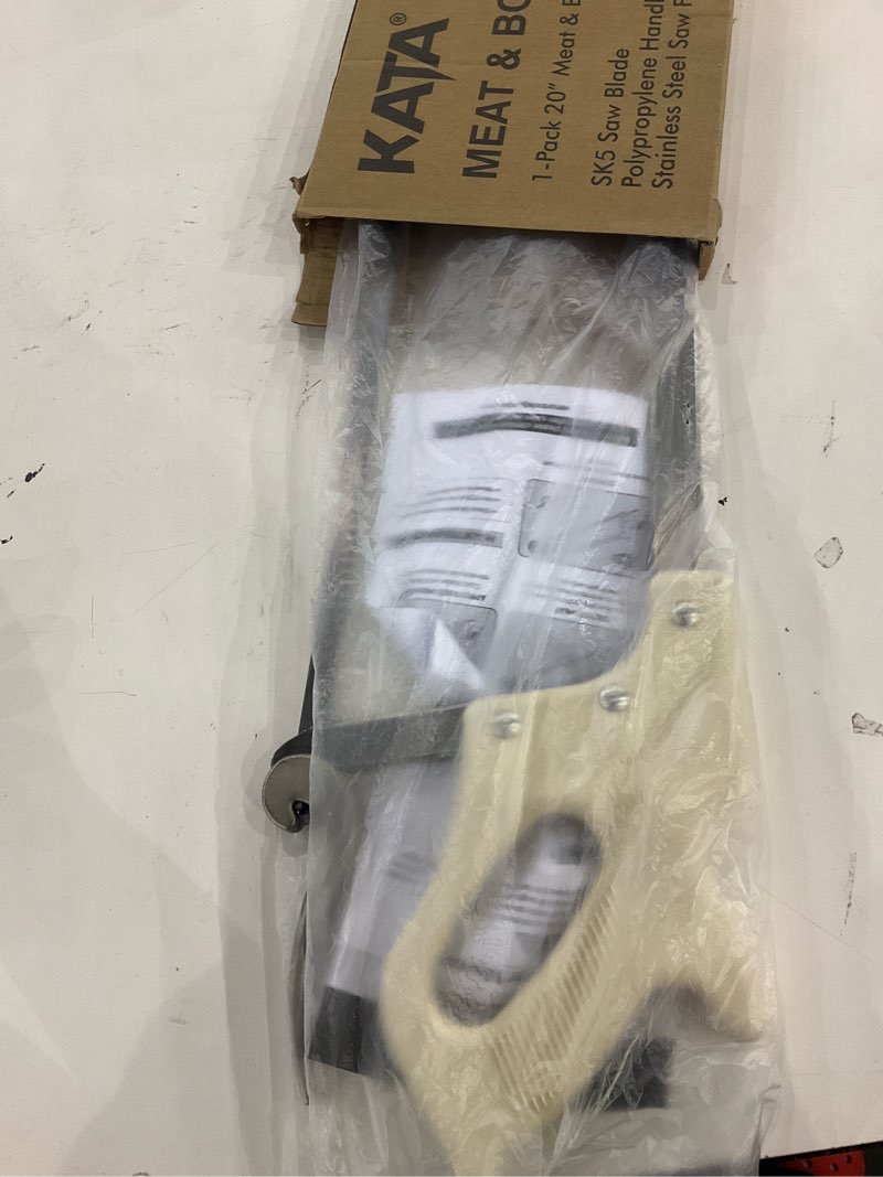 Condition photo showing New/Like New for KATA Bone Meat Saw for Butchering: 20-Inch HackSaw Butcher Saw for Deer-Meat & Bone Cutting with SK5 Blade - Handsaws for Butchering at Home, Meat Processing, Processed Livestock and Game 20 Inch Meat Saw