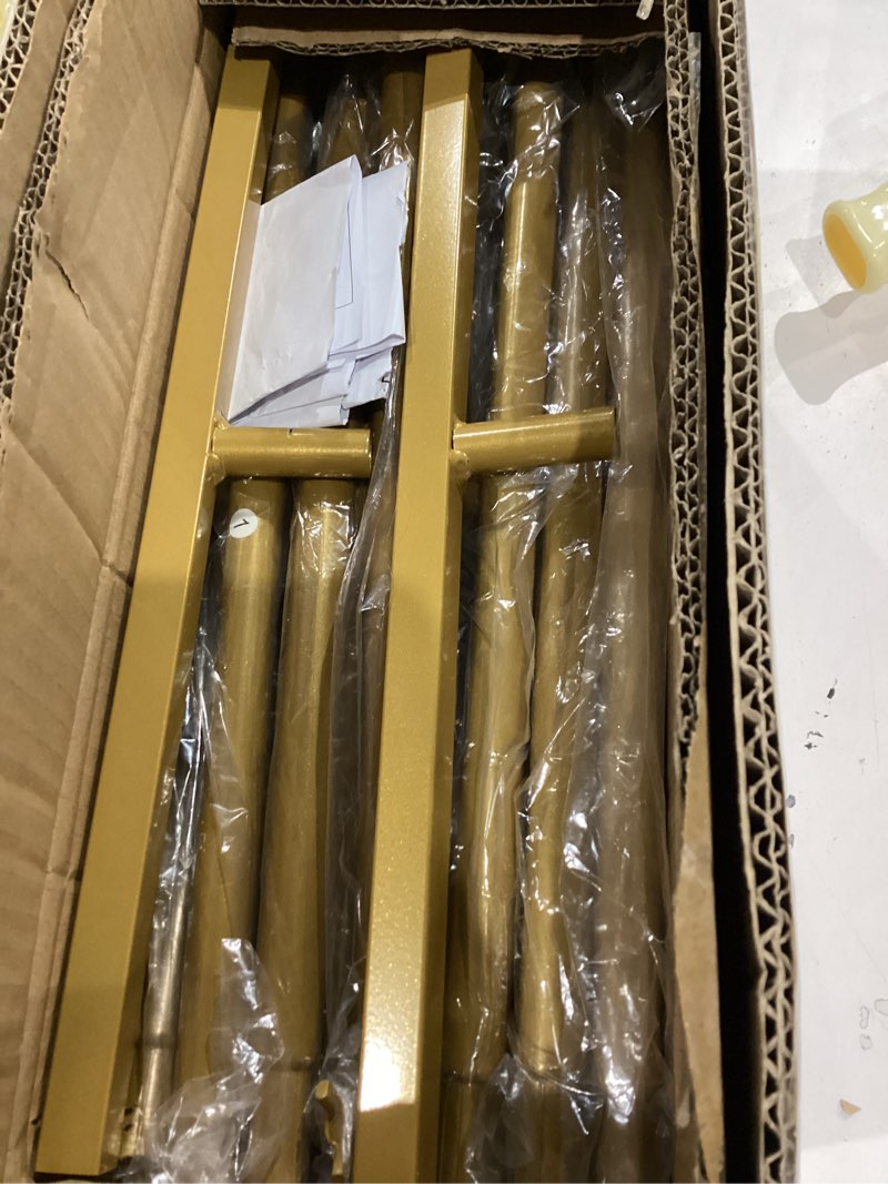 Condition photo showing As Is for Arch Backdrop Stand - 2PCS (7.2ft, 6.6ft) Upgraded Metal Arch Backdrop Stand - Easy to Set up Gold Wedding Arch Frames- for Weddings, Birthday Parties, Baby Showers, Family Gatherings