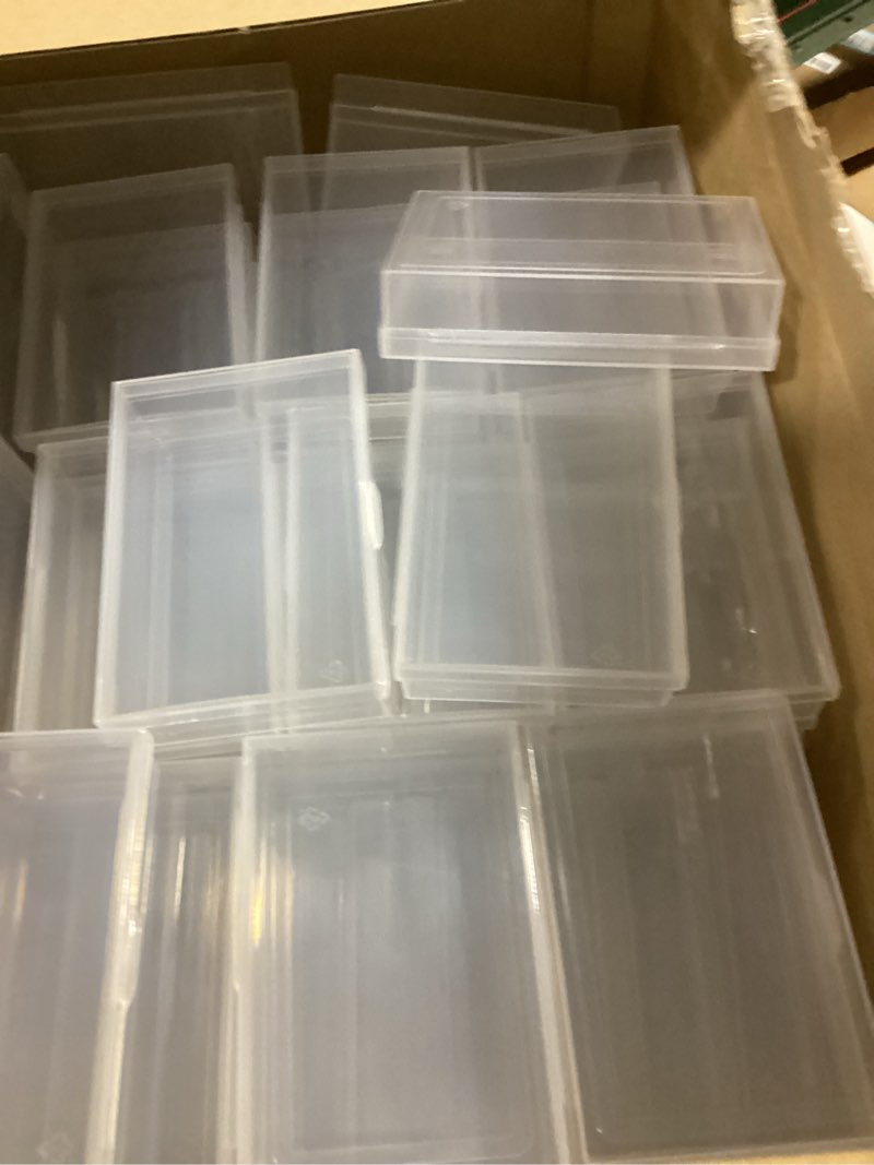 Condition photo showing Good Condition for vicenpal playing card box clear plastic playing card deck case snap closed holder storage organizer for bank business trading poker gaming(150 pcs,recessed snap,3.74 x 2.56 x 0.91 inch) 3.74 x 2.56 x 0.91 inch recessed snap 150