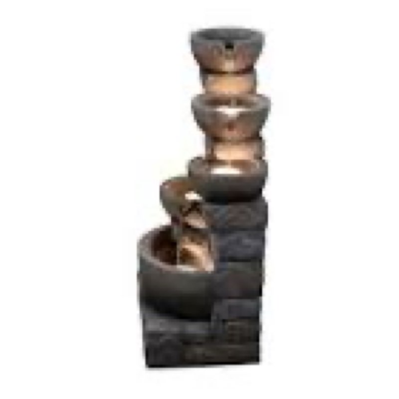 100+ bought last week style selections 27-in h resin electric powered tiered outdoor fountain pump