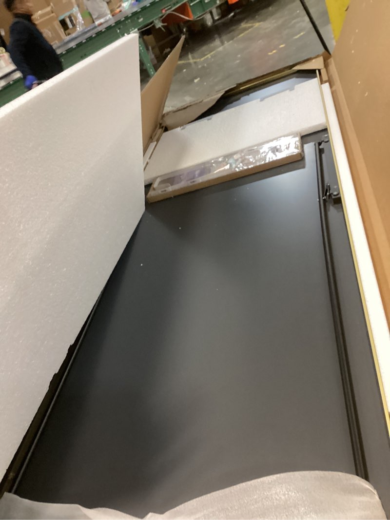Condition photo showing Good Condition for 57x20 Door Hanging Full Length Mirror, Floor Stand (Height 5.7ft just Body in1.3ft) Wall Mounted Metal Frame Rectangle Dressing Mirrors for Bedroom Room 57 inch Gold Gold 57"L x 20"W