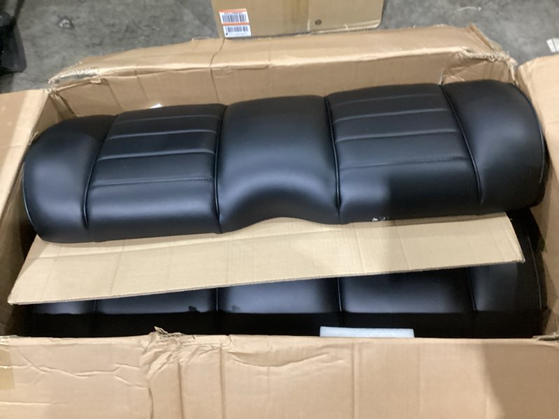 Condition photo showing As Is for nokins golf cart premium front seat cushion for ezgo txt/rxv,seat back & seat bottom cushion assembly (black, fits ezgo txt/rxv) black fits ezgo txt/rxv