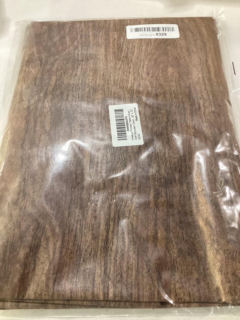 Condition photo showing Good Condition for misaya rectangle vinyl tablecloth, fitted table cover, waterproof, elastic edge, plastic table cloth fit 6 foot folding tables for picnic, indoor and outdoor (oak wooden grain, 30 x 72 inch) 72" x 30" (rectangular) oak 1