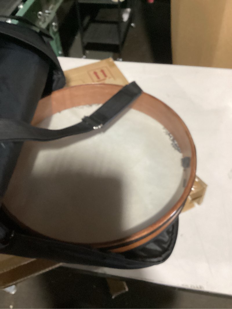 Condition photo showing As Is for 16'' Sheepskin Ocean Drum, Wooden Sonic Energy Wave Drum?Music Healing Instrument, Yoga Meditation,Release Pressure Balance the body's chakras - Equipped with professional drum frame and bag