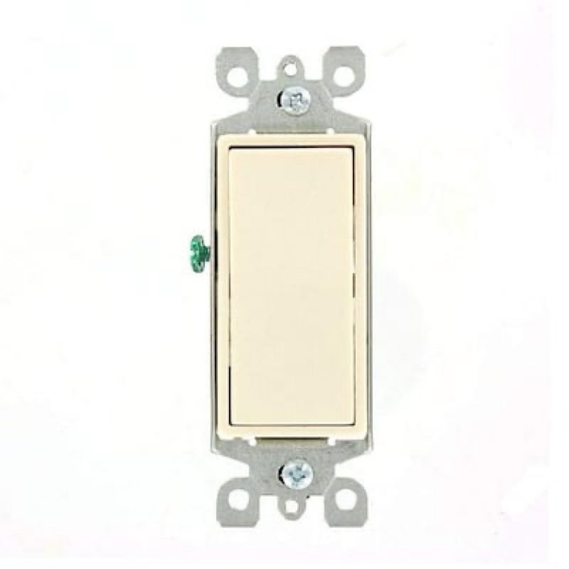 Condition photo showing Good Condition for leviton 15 amp decora rocker 3way ac quiet switch light almond finish residential grade item #8782386 | model #5603-2t