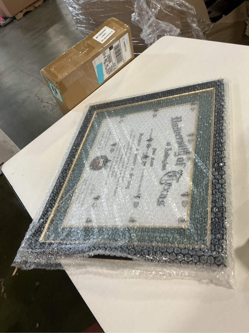Condition photo showing New/Like New for upsimples 11x14 Diploma Frame Certificate Degree Document Frame with High Definition Glass, 8.5 x 11 with mat for Wall and Tabletop, Black Double Mat, 1 Pack Black 1