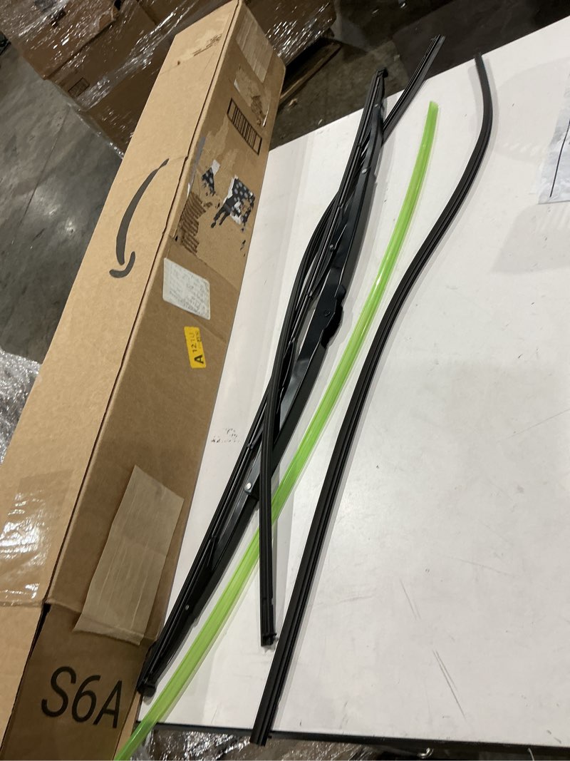 Condition photo showing As Is for 32 inch saddle mount wiper blade replacement for motorhome recreational vehicle rv and bus with 2 rubber refills 12mm 9mm j hook window wiper blade 32"/32"(2 pcs?