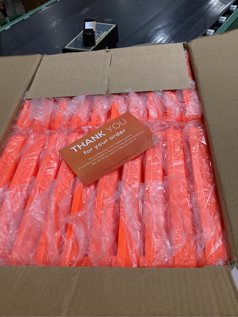 Condition photo showing New/Like New for RoadHero 18 Inch 20 Pack Collapsible Traffic Safety Cones, Multi Purpose Pop-up Cones with Reflective Collar for Road Safety, Orange Cones for Driving Training, Parking Lots