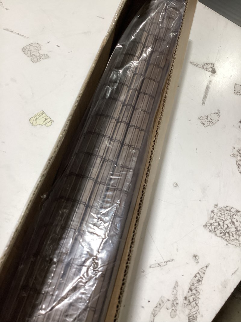 Condition photo showing Good Condition for lazblinds no-drill cordless roman shade - light filtering natural wood, easy install bamboo blind for windows 20" w x 64" h, malay walnut malay walnut 20"w x 64"h