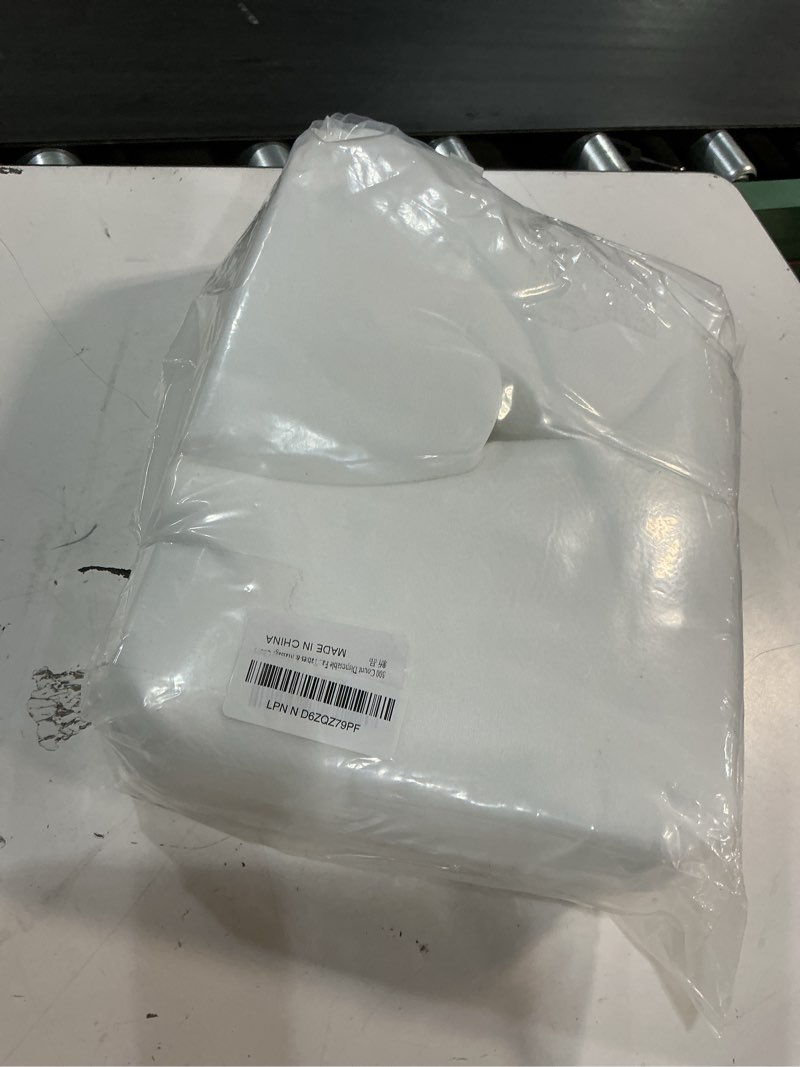 Condition photo showing New/Like New for 300 count disposable face cradle covers, medical-grade, ultra soft, luxurious, non-sticking massage face covers, headrest covers for massage tables & massage chairs