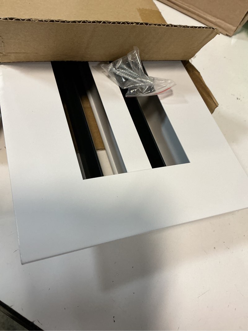 Condition photo showing Good Condition for 12x4 modern ac vent cover – decorative air vent register grille, linear slot diffuser, adjustable airflow, quiet operation, hvac vent cover for ceiling, wall & floor, white aluminum alloy 12x4 white