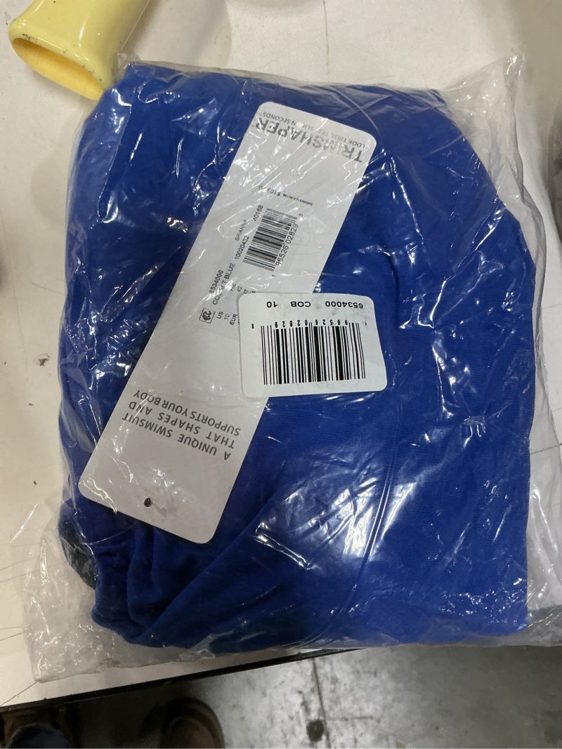 Condition photo showing New/Like New for Womens Assymetrial Brianna Swimdress with Full Tummy Control and Adjustable Tie 10 Cobalt