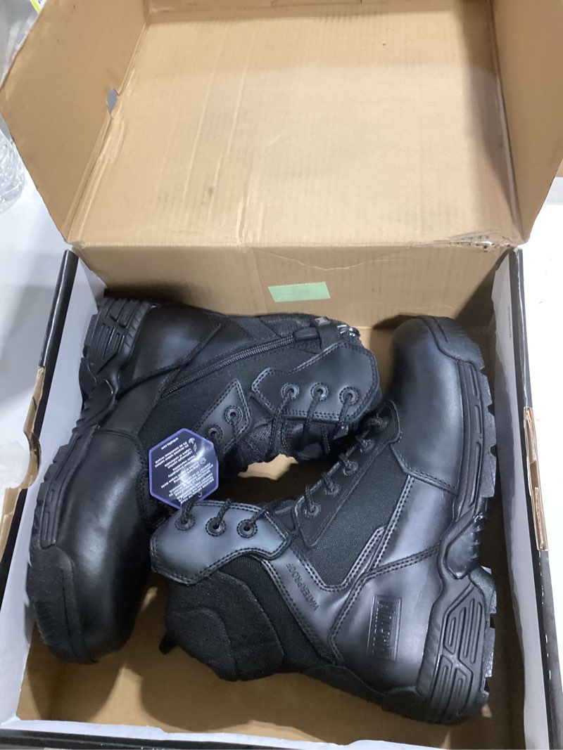 Condition photo showing New/Like New for magnum - men's waterproof tactical boots, mens military hiking boots, breathable light weight work boots for men 10 stealth force (side zip, black)