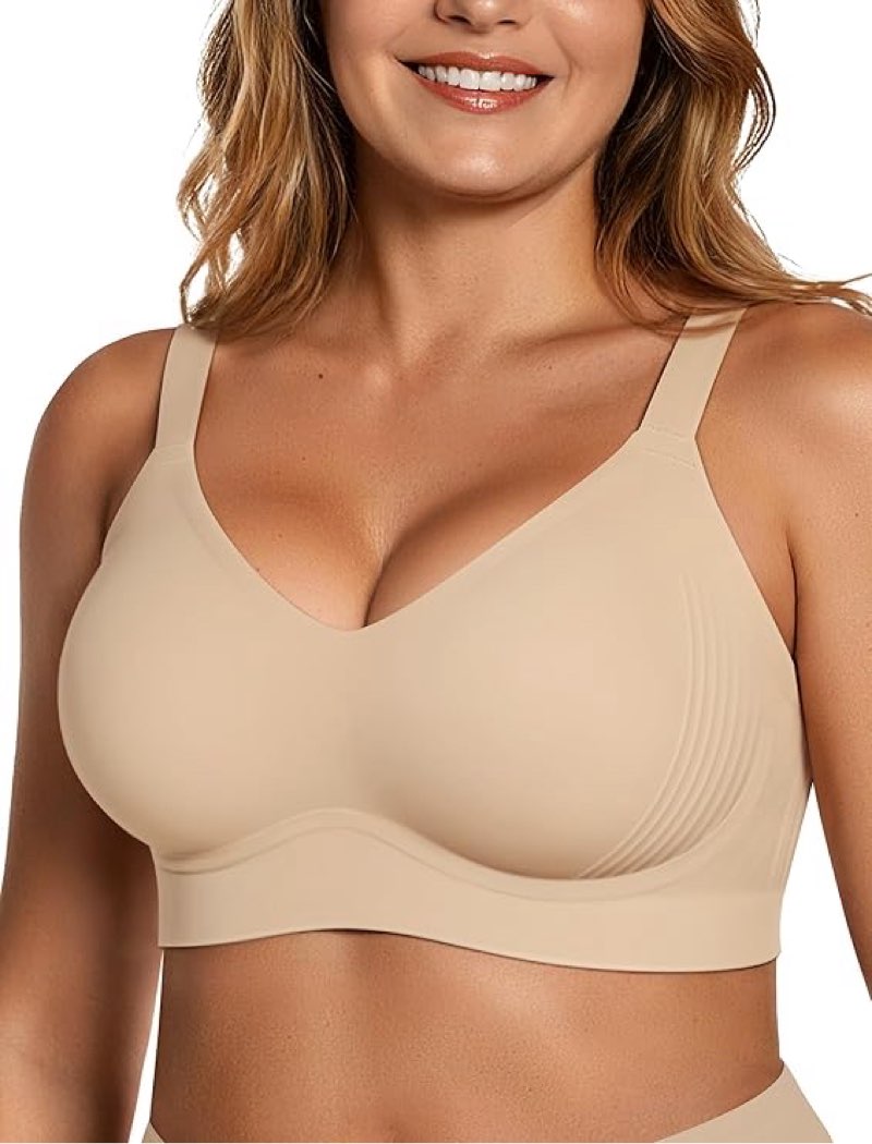 OEAK Womens Wireless Seamless Bras Full Coverage Supportive Lounge Bra Push Up Plus Size Everyday Br
