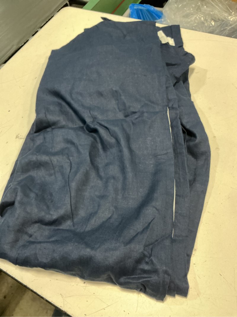 Condition photo showing Good Condition for european linen curtain - single panel, 48x108, navy