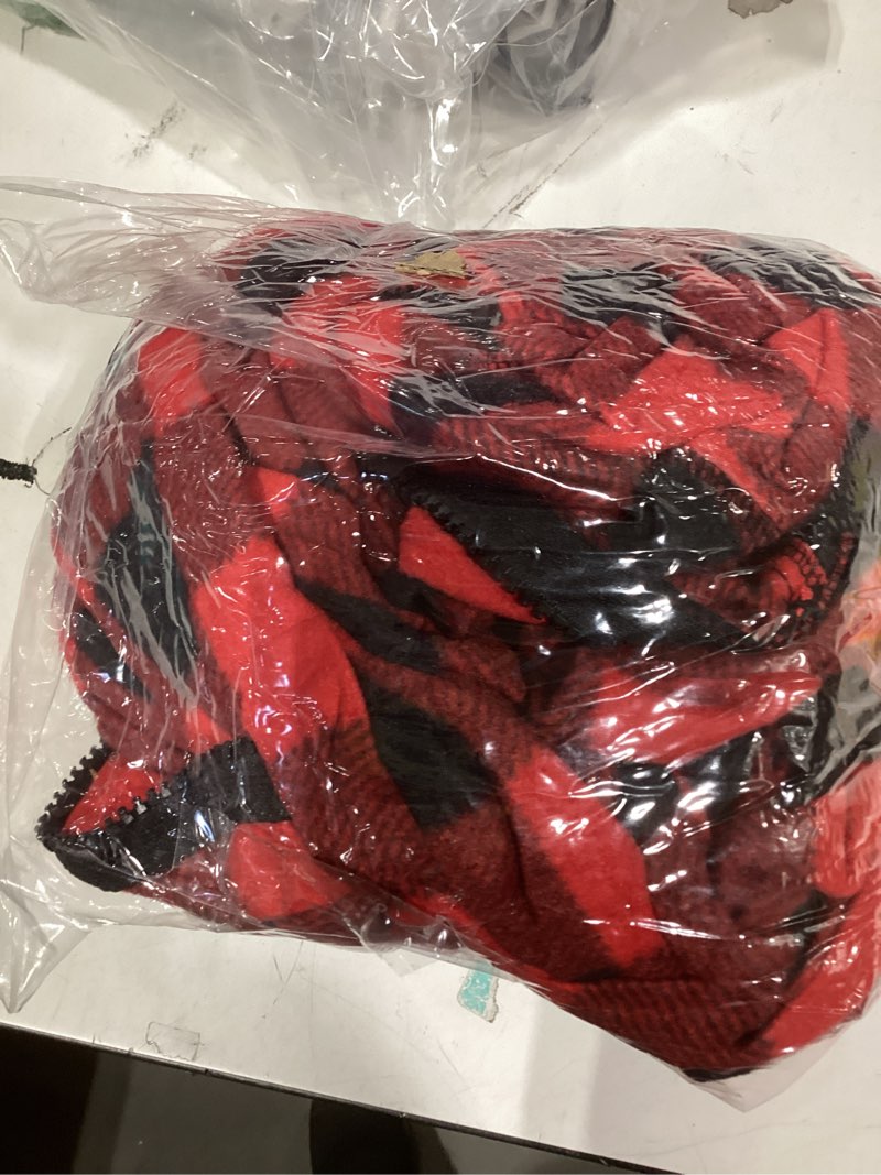 Condition photo showing Good Condition for Unisex Check Onesie Christmas Zip Up Matching Onesie Hooded Pajamas One Piece Non-Footed Jumpsuit Adult Teenager Large Red Black