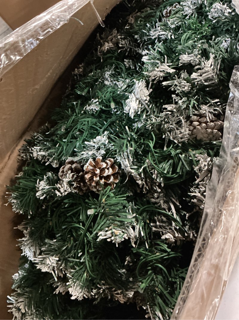 Condition photo showing Good Condition for HOLLO STAR 6 ft Prelit Christmas Tree with 250 LED Lights, App Control, Artificial Christmas Tree, Multi-Color RGBW Lights, 914 Flocked Frosted Tips, 58 Pine Cones, Metal Base, for Home, Party 6ft