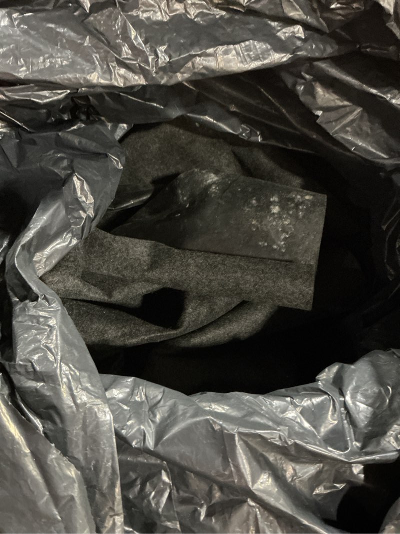 Condition photo showing As Is for Oil Spill Mat (36" X 60") - XL Garage Oil Drip Mat for Driveway - Additional Insurance to Prevent Oil Drain Pan Spills - Reusable, Washable, Waterproof Backing, Under Car Oil Leak Absorption Mat