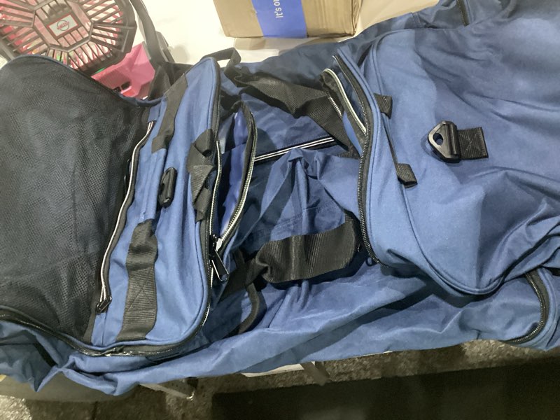 Condition photo showing Good Condition for uarition 130l foldable rolling duffle bag with wheels, 34” extra large duffle bag for travel, carry on luggage duffel bag for traveling/camping/moving, water resistant, blue blue 130l large