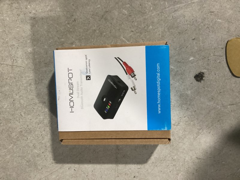 Condition photo showing Good Condition for homespot bluetooth transmitter for tv headphone low latency wireless 3.5mm audio adapter ipad tv to bluetooth speaker or headphones, works with 3.5mm aux devices ipods mp3 cd player laptop