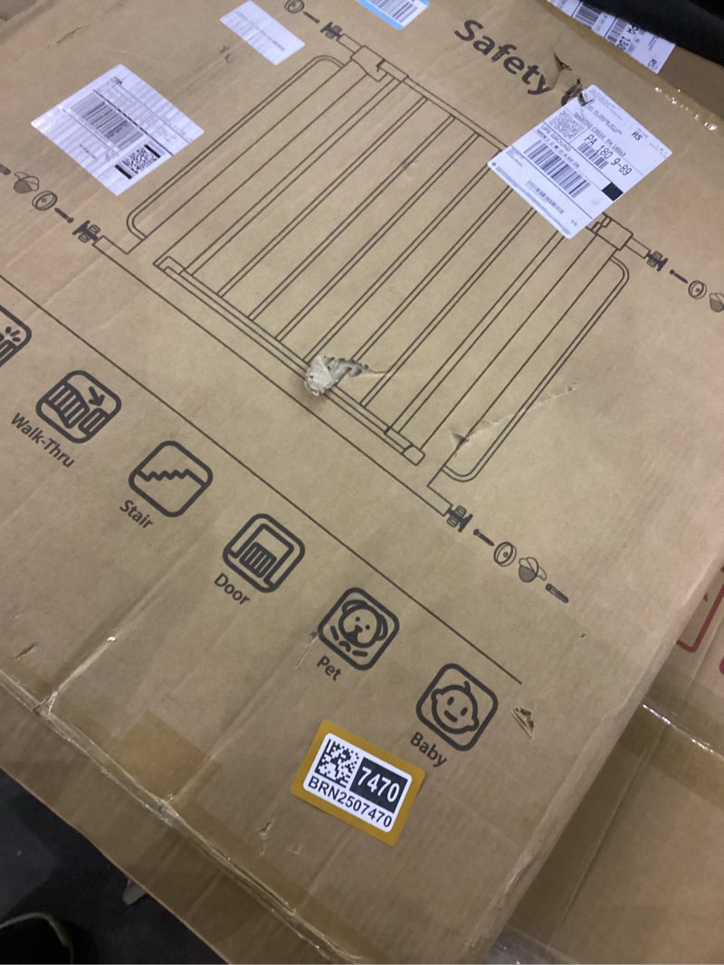 Condition photo showing Good Condition for Extra Wide Baby Gate with Door 53.4-62 Inch Pressure Mounted, Auto Close Child Baby Gates for Doorways No Drill, Walk Through Dog Gate Indoor for The House, White