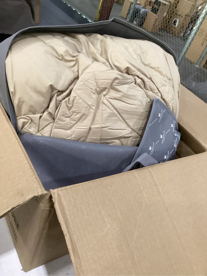 Condition photo showing Good Condition for snowman premium down comforter twin size, luxurious all season duvet insert with cotton blended fabric, 3d baffle box design hotel bedding comforter (khaki,68"x90") all season twin khaki