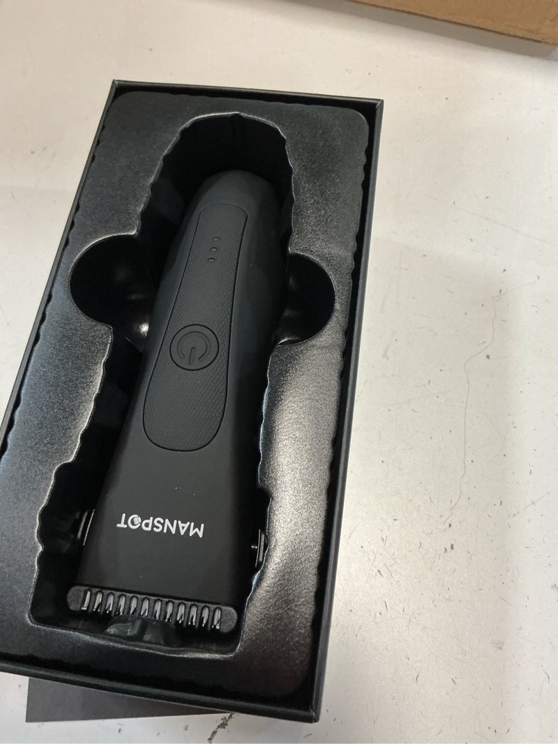 Condition photo showing New/Like New for MANSPOT Manscape Groin & Body Hair Trimmer for Men, Electric Ball Pubic Trimmer Shaver,Manscape Kit with 4 Guard,Replaceable Ceramic Blade Heads,Waterproof Wet/Dry Shaver,90 Minutes Shaving Black