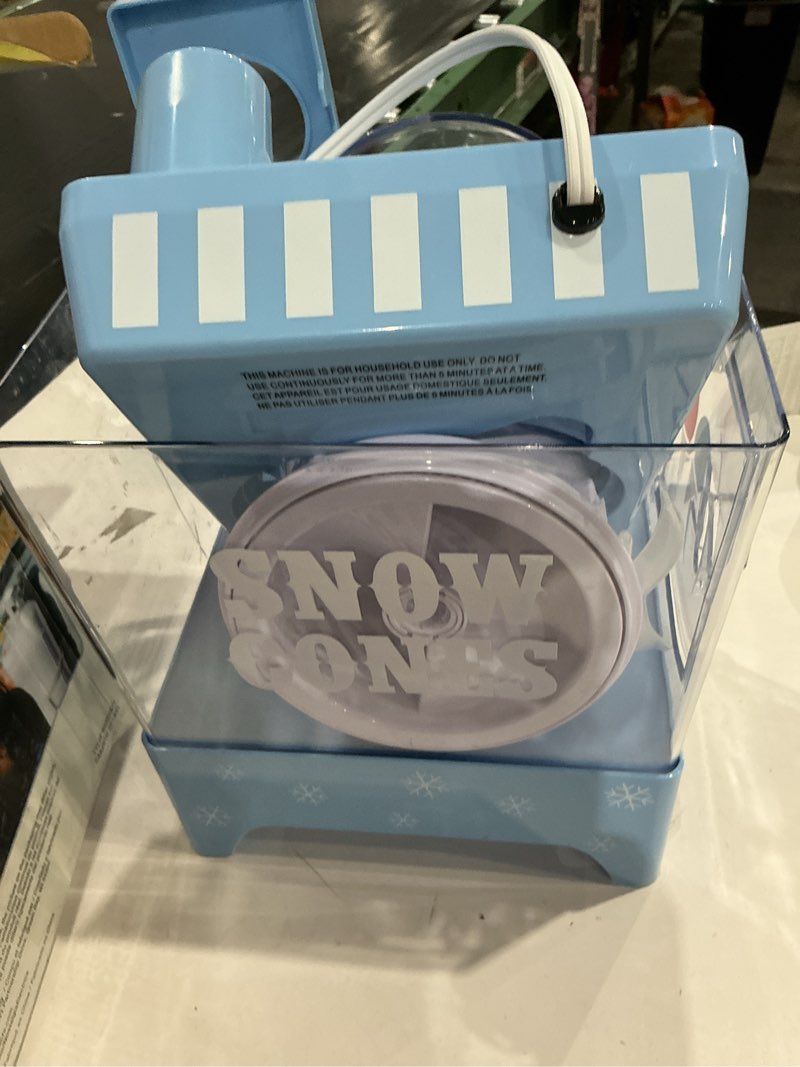 Condition photo showing Good Condition for nostalgia snow cone shaved ice machine - retro table-top slushie machine makes 20 icy treats - includes 2 reusable plastic cups & ice scoop - vintage blue