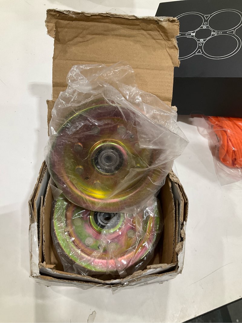 Condition photo showing Good Condition for 2 pack 01004101 idler pulley replaces 02004447 756-04400 539976688 | for cub cadet ltx 1050, sltx 1050, tank m60, z force 44" z force 48" z force 50" z force 60", z force s54, z force s60 mowers a15 2x 756-04400