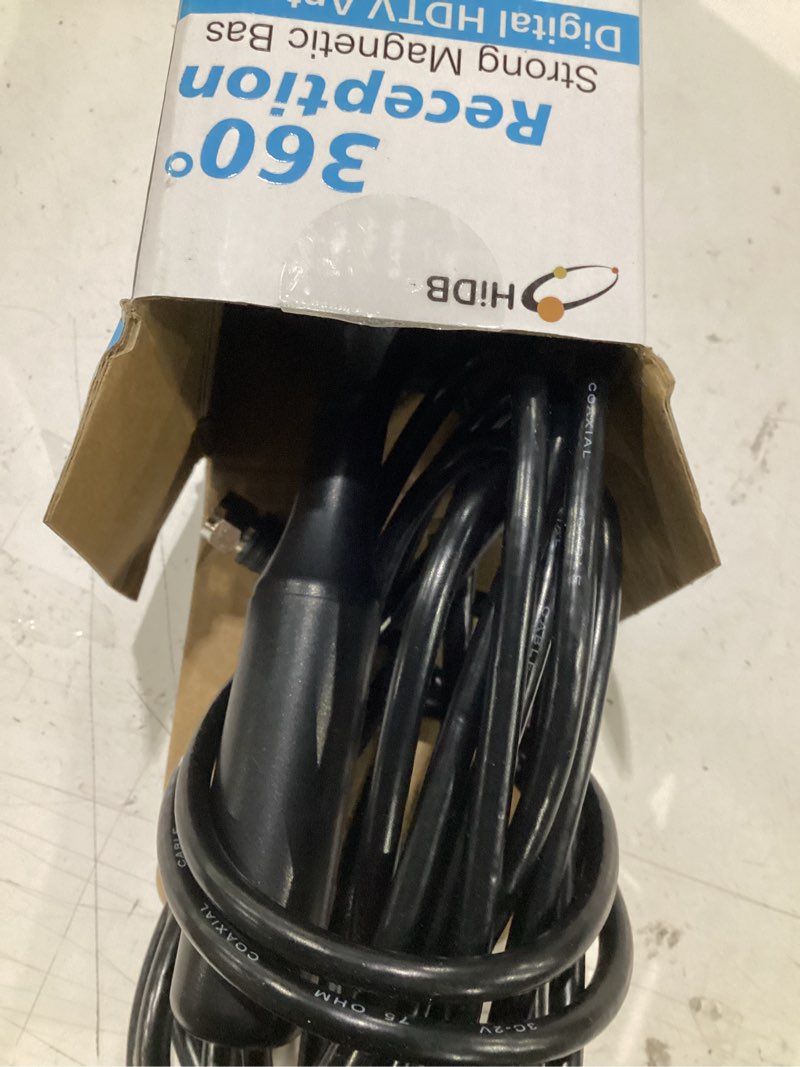 Condition photo showing Good Condition for hidb tv antenna for smart tv indoor, digital indoor tv antenna for local channels with strong magnetic base, easy installation, long range reception, 4k hd 1080p, 10ft cables black