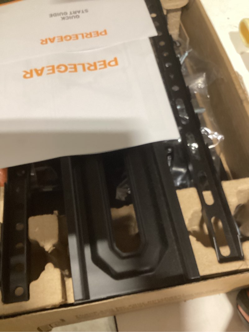 Condition photo showing Good Condition for perlegear full motion tv wall mount for 26-74 inch tvs, height adjustable tv mount, pre-assembled wall mount tv bracket with tool-free tilt, swivel, fits 16” studs, 99 lbs, max vesa 400x400mm, pgmf21 26-74 inch full motion tv wall mount