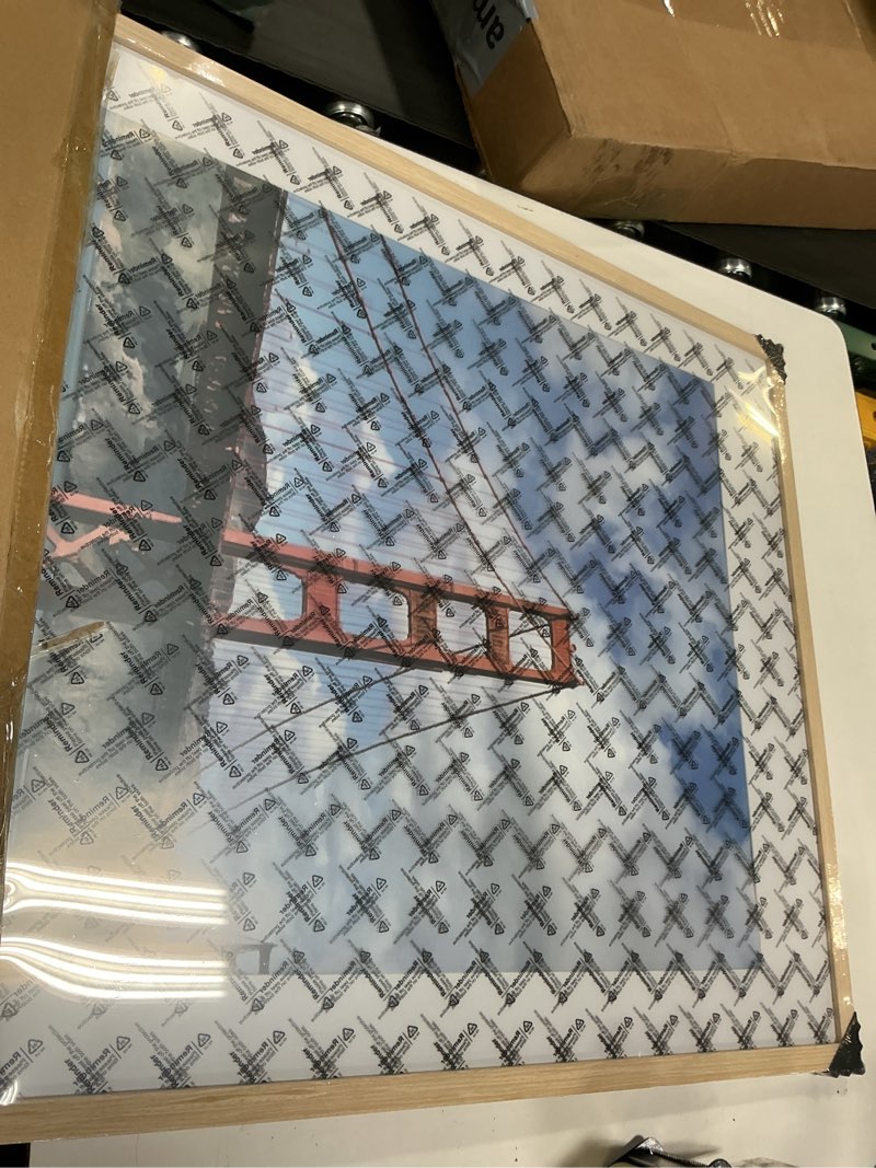 Condition photo showing New/Like New for LUCKYLIFE 24x36 Picture Frame, Natural Solid Wooden Poster Frames for Wall, Display 20x30 with Mat or 24x36 Without Mat, 1 Pack Natural 24x36