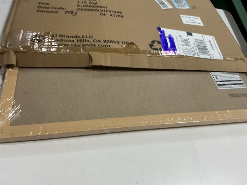 Condition photo showing New/Like New for U Brands Cork Bulletin Board, 18" x 24" Inches, Light Birch Wood Frame (265U00-01) Cork Board