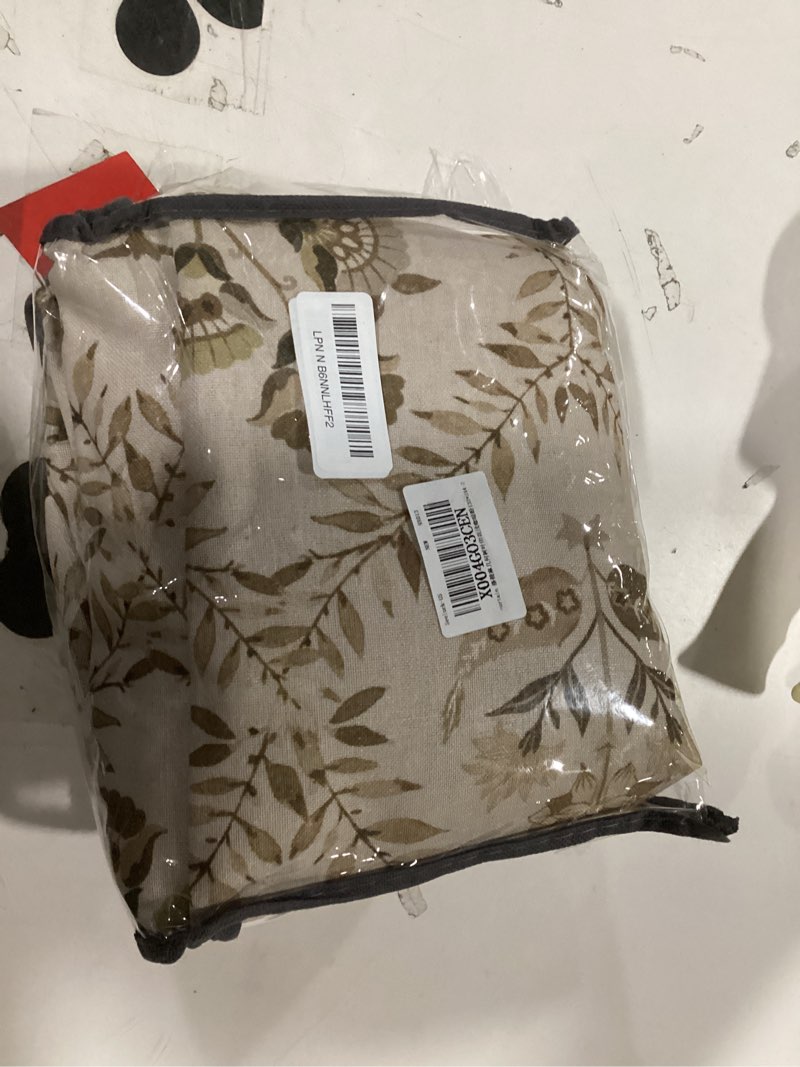 tan brown floral linen curtains for living dining room 96 inch length 2 panels beige plant flower pa
