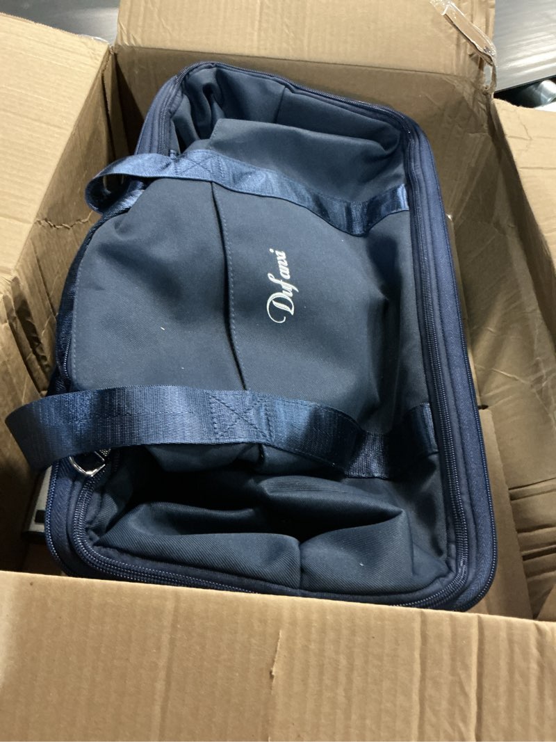 Condition photo showing Good Condition for expandable rolling travel bag with removable wheels & handle, large capacity wheeled duffle tote, foldable carry on luggage for women, lightweight weekender overnight bag (darkblue)