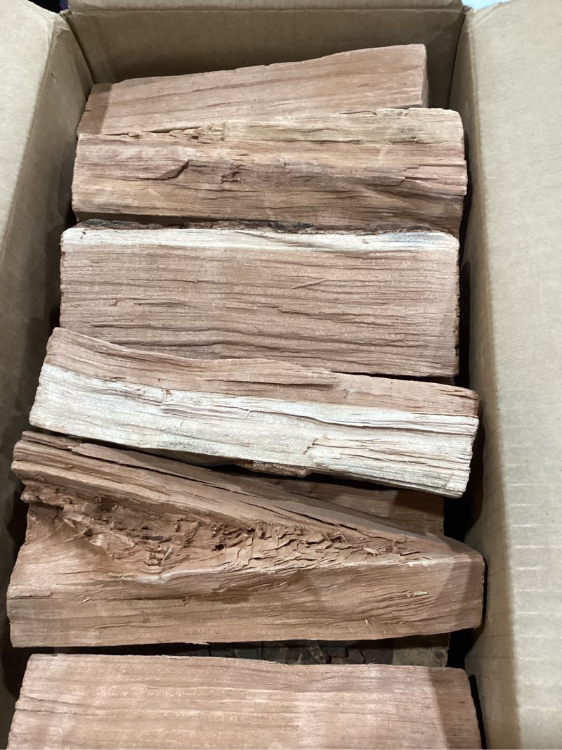 Condition photo showing Good Condition for Old Potters Kiln Dried Firewood - Cherry, 1100 Cu. in, 16-18 Logs ~ 8" x 2.5" Logs. Solo Stove and Cooking Wood for Grilling, Smoking, and Firepits, Cherry. Cherry Wood 8 Inch Log
