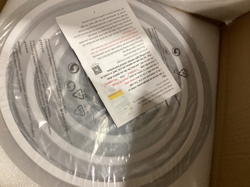 Condition photo showing Good Condition for shine luest modern led ceiling light, dimmable led chandelier flush mount ceiling lights, remote con