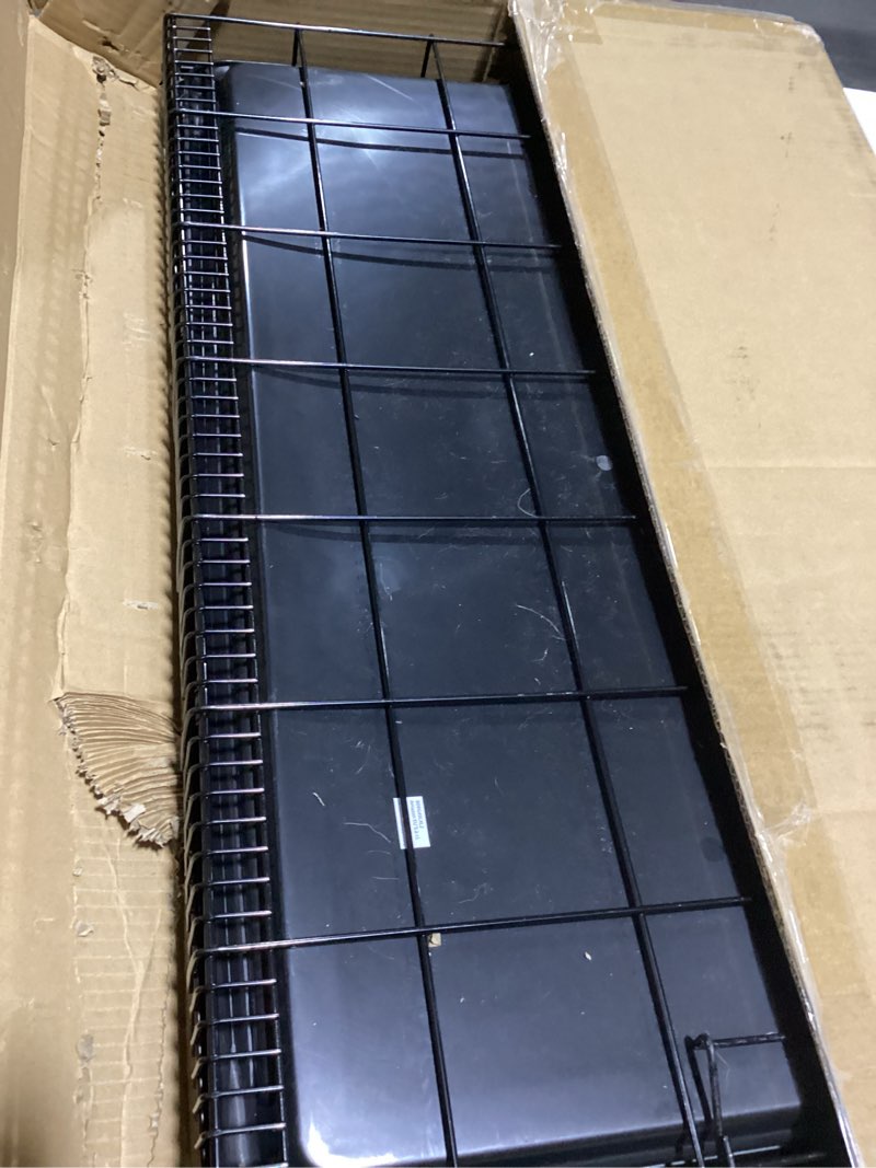 amazon basics portable, foldable metal wire dog crate with removable tray, double door, divider pane