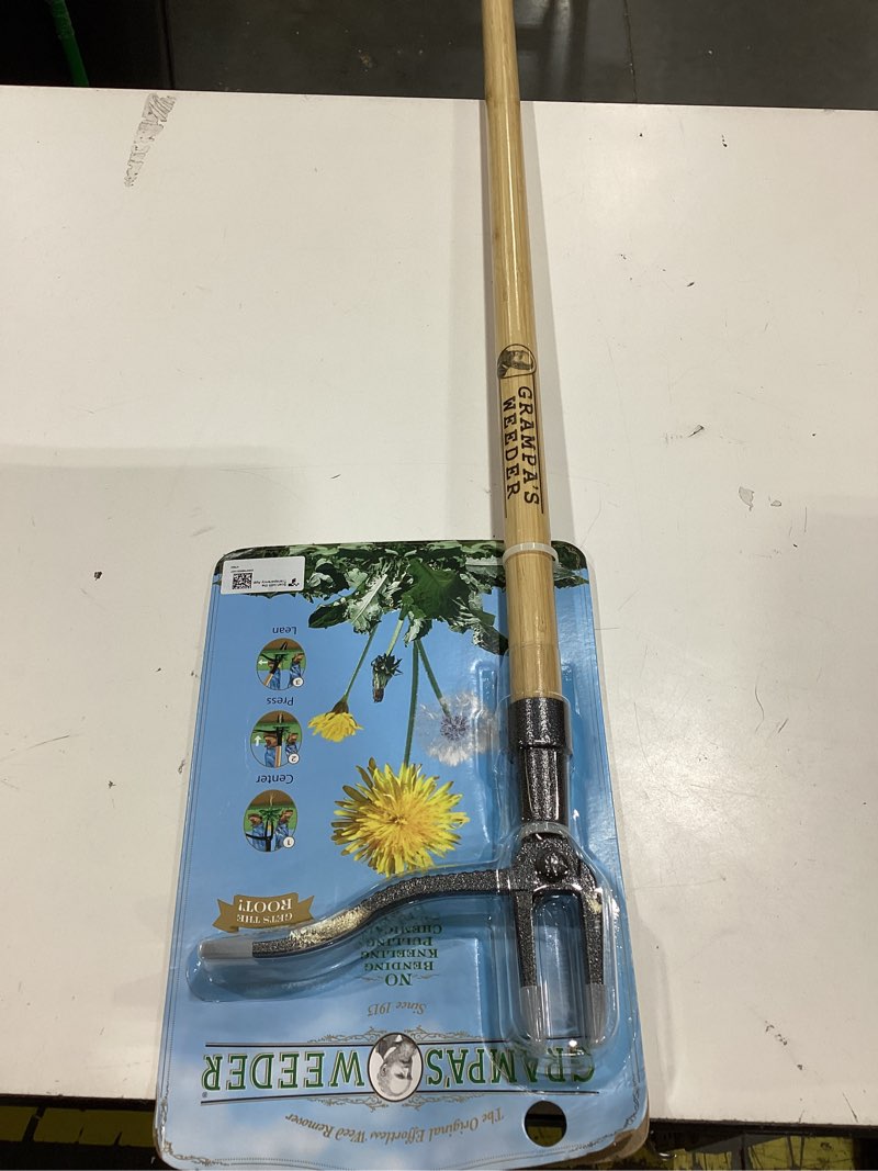 Condition photo showing Good Condition for grampa s weeder - the original stand up weed puller tool with long handle - made with 4-claw steel head design - easily remove weeds without bending  pulling  or kneeling