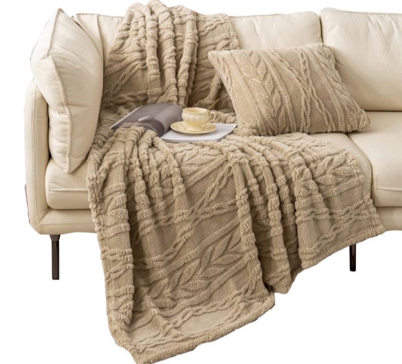 YUSOKI Sherpa Throw Blanket-3D Stylish Design Super Soft