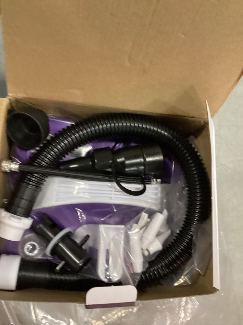 Condition photo showing New/Like New for 4-in-1 electric balloon pump for all balloons, inflatables, and sports balls, triple inflating ports for latex foil 260q mylar balloon, inflator deflator for air beds pool floats yoga balls purple