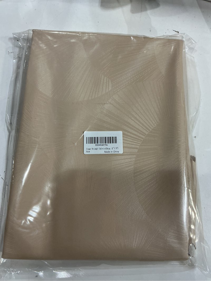 Condition photo showing New/Like New for Rectangle Table Cloth, Waterproof Heavy Duty Vinyl Tablecloths, Wipeable Washable Table Cover for Kitchen and Dining Room (Beige, 52" X 70") Beige 52" x 70" (Rectangular)
