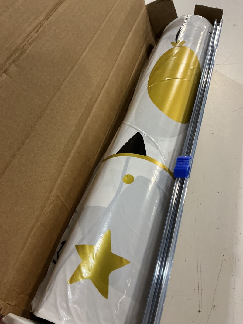 Condition photo showing Good Condition for tegeme 100 ft x 54 inch graduation tablecloth roll with cutting box class of 2026 gongrats grad table cloth gold disposable plastic table cover for end of year party supplies wall decoration graduation party
