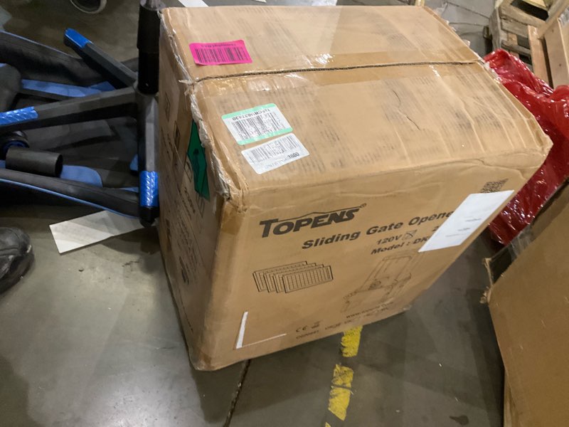 Condition photo showing As Is for TOPENS DKC2000S Solar Sliding Gate Opener Chain Drive Automatic Gate Motor for Heavy Driveway Slide Gates Up to 4400 Pounds, Electric Gate Operator Battery Powered with Solar Panel Remote Control Kit 4400lbs