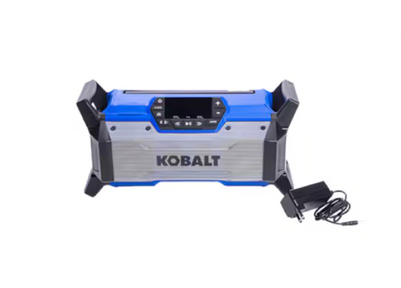 kobalt 24-volt water resistant cordless bluetooth jobsite radio