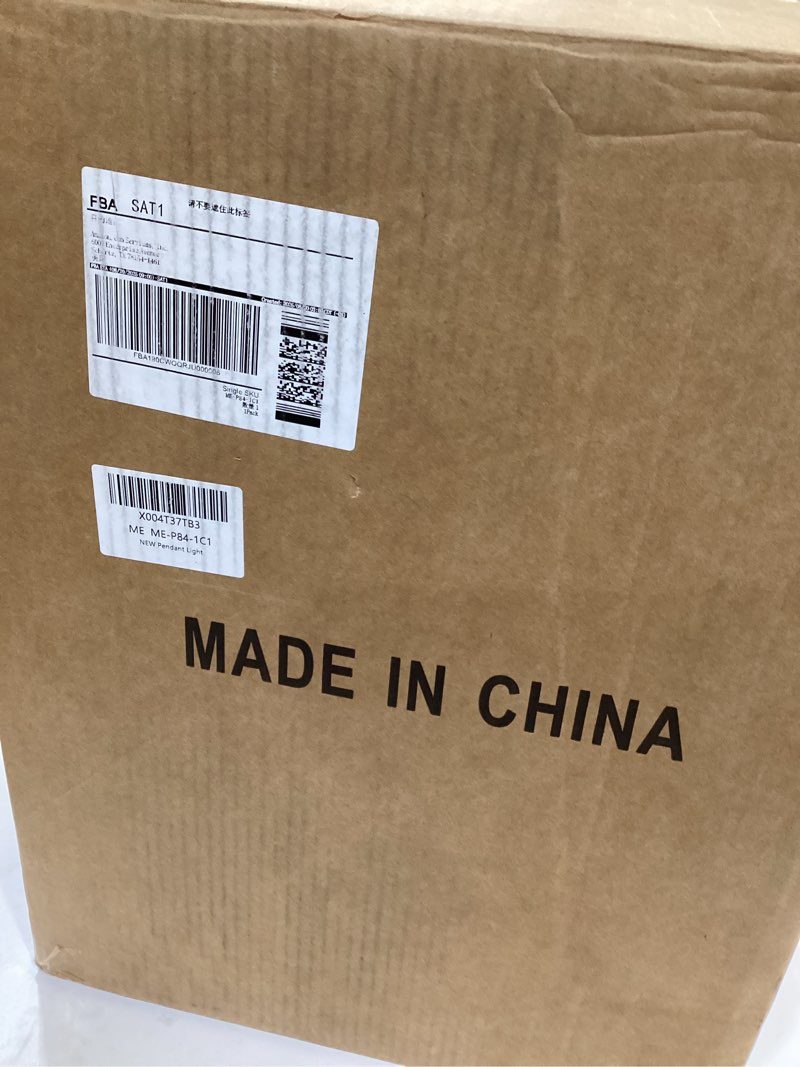 Condition photo showing Good Condition for Farmhouse Pendant Light – Hand-Blown Clear Hammered Glass Shade, Chrome Finish, Adjustable Chain Hanging Fixture for Kitchen Island, Dining Room & Hallway, 15" H x 12" D Chain Chrome 12 inches